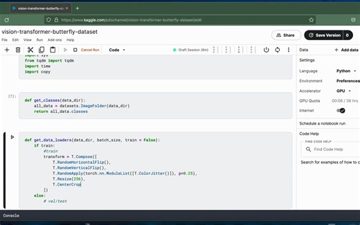 Train Vision Transformers in PyTorch ｜ DeIT ｜ Butterfly Dataset ｜ Image Classifi
