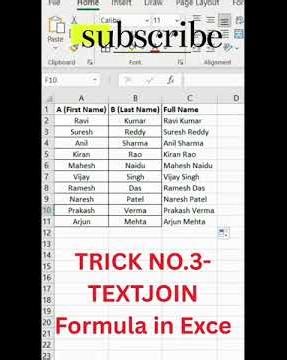 🚀 Stop Typing! Combine in Excel Using 3 Smart Tricks #TextJoin #Concat #Excel #MSExcel #OfficeTip
