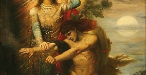 Jacob et l'ange de Gustave Moreau - Reproduction tableau