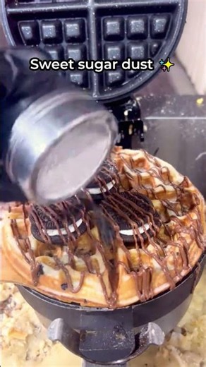 I tried making this yummy Oreo waffle #waffle #cooking #yummy #foodie #dessert #foodShorts #recipe