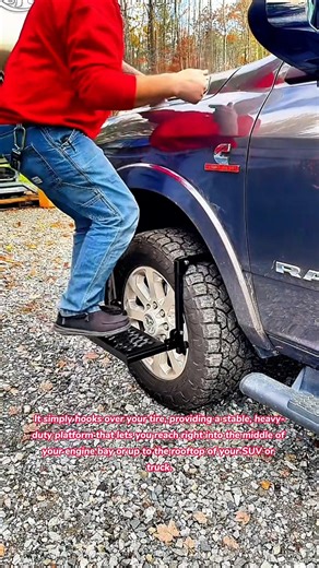 Game-Changer for SUV Owners! 🚙✨ The Ultimate Tire-Mounted Step #car #automobile #diy #tools #gadgets