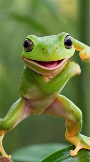 Watch this frog perched on a tree branch busting out epic hip-hop and breakdance moves! 🐸🌳💥 Who’s ready to join the groove?