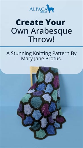 Unlock your creativity with the Arabesque pattern! 🌈 Design a stunning 52x50 hexagonal throw using vibrant colors and intricate stitches. 🧶✨ Perfect for intermediate knitters seeking structured fun! . . https://www.alpacadirect.com/products/arabesque-by-mary-jane-protus-berroco-pattern #AlpacaDirect | AlpacaDirect.com