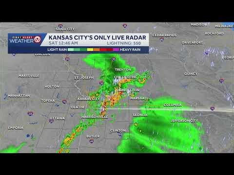 Severe weather is moving into the Kansas City area. Take a look at live radar.