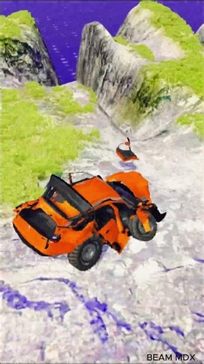 Red Cars vs Giant Lava Pit 😱 BeamNG drive #283 #beamng #beamngdrive #viral #short #shorts