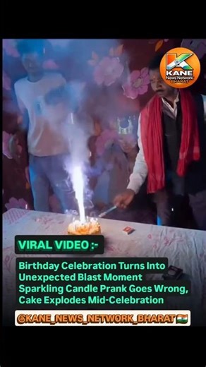 Birthday Celebration Turns IntoUnexpected Blast MomentSparkling Candle Prank Goes Wrong,Cake Explode