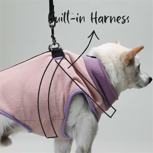 Gooby Fleece Reversible Zip Up - First ever reversible winter harness made for small dogs