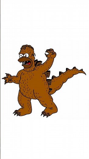 🦖🔥 Drawing Homerzilla – Homer as Godzilla! 🌊💥 #TheSimpsons #Shorts