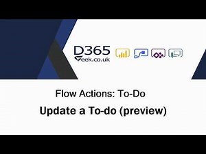 Flow Actions: Microsoft To Do - Update A To Do