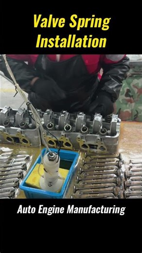 Valve Spring Installation | Engine Assembly at Woda Auto Factory #engine #manufacturing