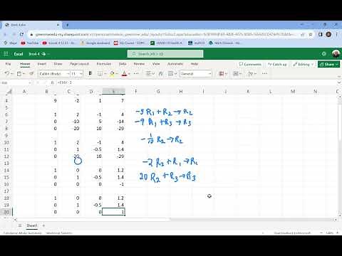 Gauss Jordan Using Excel