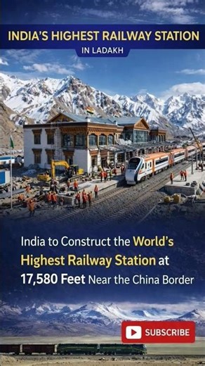 India to Construct the World's Highest Railway Station Near the China Border #shorts #youtubeshorts