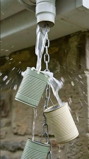 How to Make a Tin-Can Rain Chain That Stops a Downspout From Cratering the Soil 🌿