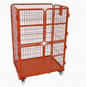 [Hot Item] China Manufacturer Industrial Transport Storage Equipment Folding Wire Mesh Foldable Roll Container Roll Cage