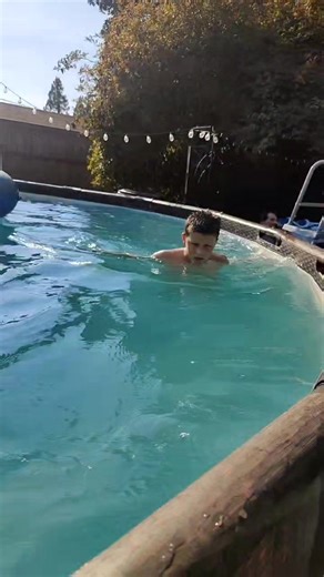 part 2 of we told the grandkids that if you peed in the pool there was a chemical that would turn the pee dark blue. #poolpee #peepool #peeinginpool #notatoilet @Shayla @Shaybaybay420 @Shayla Moore