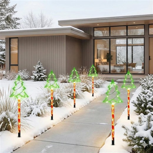 Christmas Tree Solar Pathway Lights – 5 Pack Holiday Decor (PDF Guide) - Etsy