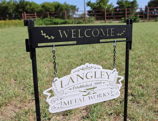 Outdoor Welcome Sign Holder – Powder Coated, Metal, Multiple Sizes, Easy to Assemble - Etsy