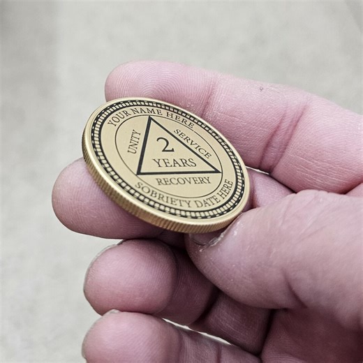 Personalized Sobriety Coin - Any Year Anniversary - AA Medallion / Sobriety Chip - Laser Engraved. - Etsy