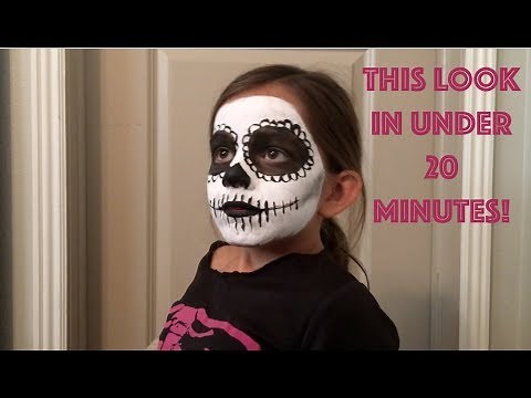 Simple Halloween Day of the Dead Face Paint Tutorial
