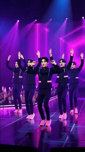 Neon K-Pop Idol Dance | 4K Vertical Short | K-Pop Magic World #bts #shorts