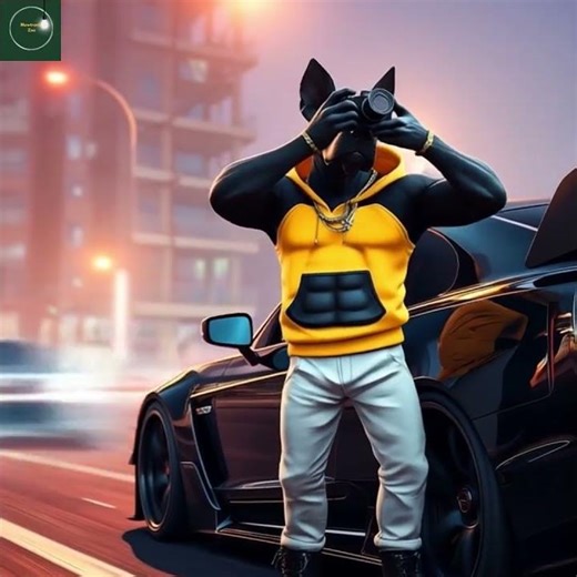 Black Muscle Dog x Tuner Car 📸🔥 #youtube #shorts #animals #animation #trending