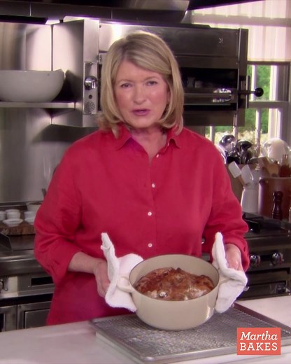 This savory no-knead bread is studded with Gruyere cheese and olives, making it a delicious side to add to your dinner rotation. Get the Martha Bakes recipe here: https://bit.ly/3AKpQPq [originally aired on PBS] | Martha Stewart