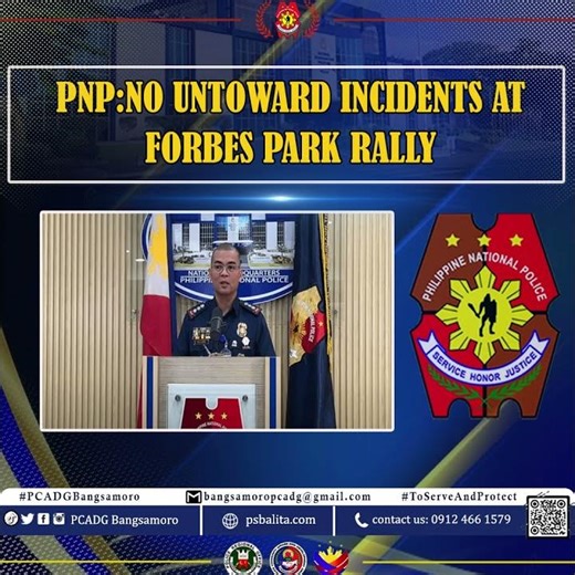 PNP: No untoward incidents at Forbes Park rally