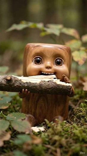 Tree log eats ITSELF AI ASMR