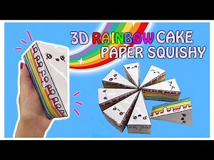 3D PAPER SQUISHY-HOW TO MAKE 3D RAINBOW CAKE PAPER SQUISHY WITHOUT FOAM