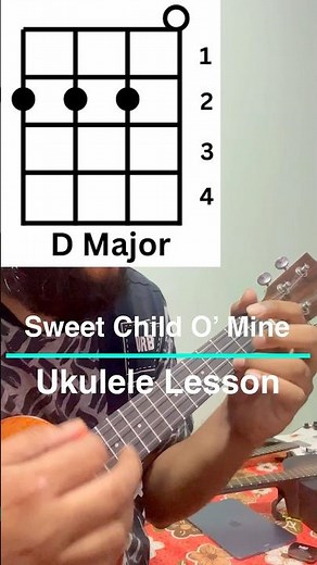 Sweet Child O' Mine Ukulele Tutorial for Beginners | Ukulele Lesson #gunsnroses