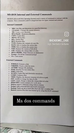 MS DOS commands #msdos #dosms#operatingsystem