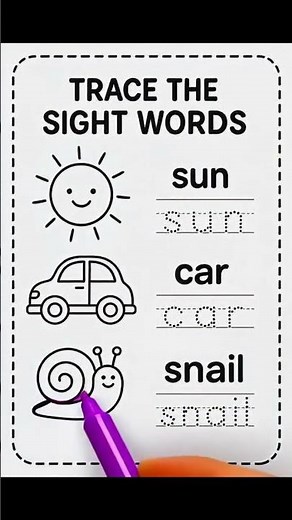 ✨ Sight Words Tracing Worksheet for Kids | Learn to Write Words | Preschool Activity 🖊️ #SightWords