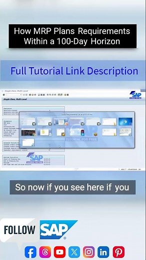 How MRP Plans - SAP Tutorial For Beginners - SAP Learning - SAP PP - #SAP #ERP #ytshort #tech