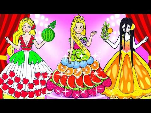 💖Paper Dolls💖 Elsa and Rapunzel Barbie Dress Up - Barbie Hair Makeover Handmade - Rapunzel Family