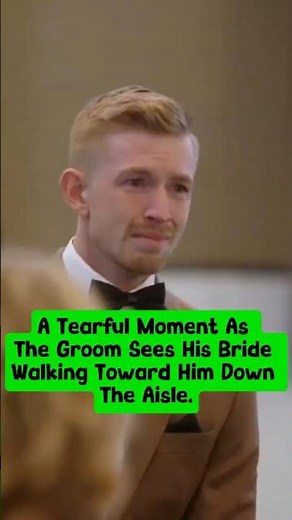 A Tearful Moment As The Groom Sees His Bride Walking Toward Him Down The Aisle. #wedding
