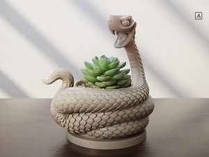 3D Printed Snake Succulent Planter STL File - Etsy