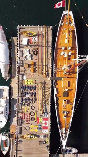 Bluenose II on Instagram: "The world’s largest model kit: some assembly required. 1 captain 5 officers 14 deckhands 2 shore crew 8 sails 120 blocks 9 spars 2 dories 90 life jackets 8 life rings & other assorted ship fixtures Concept & Photo: Len Wagg Creative Director: Erin Greig #bluenoseii #tallships #schooner #schooners #lunenburg #novascotia #woodenboats #woodenboatsarebetter #allwoodallgood"