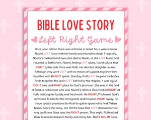 Bible Story Left Right Game Church Valentine Game Gift Exchange Game Pass the Prize Kids Sunday School Activities Printable Christian Games - Etsy