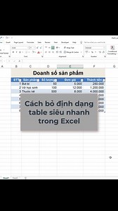 Cách bỏ định dạng table trong excel #excel #ExcelTips #format #table | Chuyên trang hỗ trợ PMKT