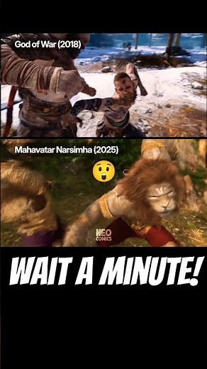 Copycat?#38 Mahavatar Narasimha action inspired from God of War?🤔 #kratos #narasimha #baldor #hindu