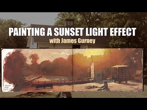 Painting a Sunset Light Effect in Gouache (with Captions and Translations)