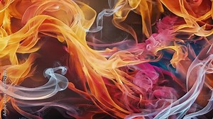 Abstract display background of burning colorful fire. Seamless 4K looping timelapse video animation generated AI Stock Video