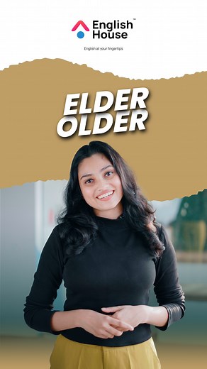 Elder or Older? | English House - "Elder" typically refers to someone who is older in terms of age or seniority within a group or family. "Older" simply refers to someone who is of a greater age compared to another person. Both these words are used in different contexts and they carry different meanings. Watch the video to learn more. - പേഴ്‌സണൽ ട്രെയ്നറുടെ സഹായത്തോടെ ഓൺലൈനായി ഇംഗ്ലീഷ് പരിശീലിക്കാം. കൂടുതൽ അറിയാൻ WhatsApp Now : https://wa.me/ 918606700623 . Website : www.myenglishhouse.com . #le
