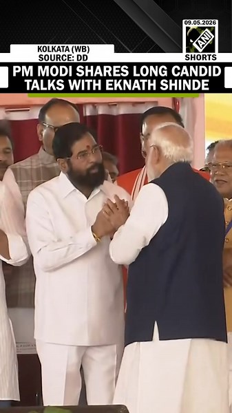 PM Modi shares long candid talks with Eknath Shinde on stage ahead of Suvendu Adhikari’s oath-taking