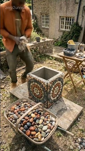 I Glued River Stones to Cement and Created THIS! 🎨