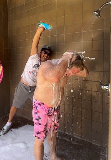 2.7K views · 49 reactions | Son pranks dad in shower. It's hilarious. This prank never gets old. #pranks #funnyprank #funnydad #funnyfamily #shower #prank | Tony H | Facebook