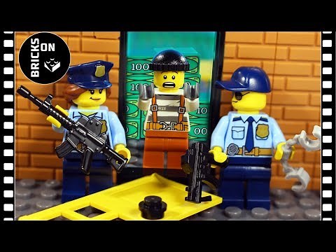 Lego Crazy Bank Robbery COMPILATION Full Story Heist Police Catch the crooks Brickfilm Stop Motion