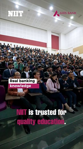 21K views | From classroom to career—NIIT’s Axis Bank Young Bankers Program takes you beyond theory with hands-on training at a world-class campus and a mock branch. Learn. Practice. Succeed. Click on the link in bio to know more! #NIIT #AxisBank #YoungBankersProgram #BankingJobs #CareerGrowth #SkillTraining #PracticalLearning #BankingSuccess" | NIIT | Facebook