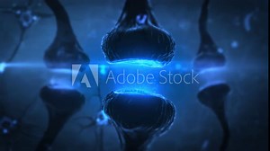 3D Animation Of Neuron Cells Sending Electrical Information. Synapse, Neurotransmitter Release, Synaptic Transmission In The Brain, Information Transfer Of Between Neurons Stock Video