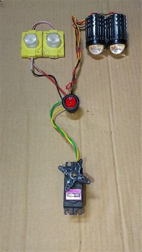 Powering Two Fog Light and Two LED Light With a Metal Gear Servo Motor • DC Motor #dcmotor #shorts